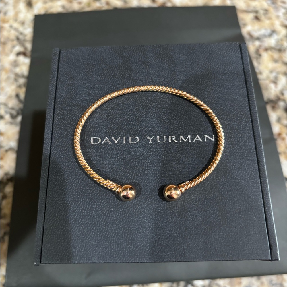 David Yurman, Solari Cablespira Bracelet in 18K Rose Gold, 2.6MM, Medium, NWOT